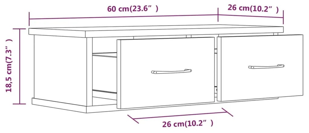 ΝΤΟΥΛΑΠΙ ΤΟΙΧΟΥ ΚΑΠΝΙΣΤΗ ΔΡΥΣ 60X26X18,5 ΕΚ. ΕΠΕΞΕΡΓΑΣΜΕΝΟ ΞΥΛΟ 815078