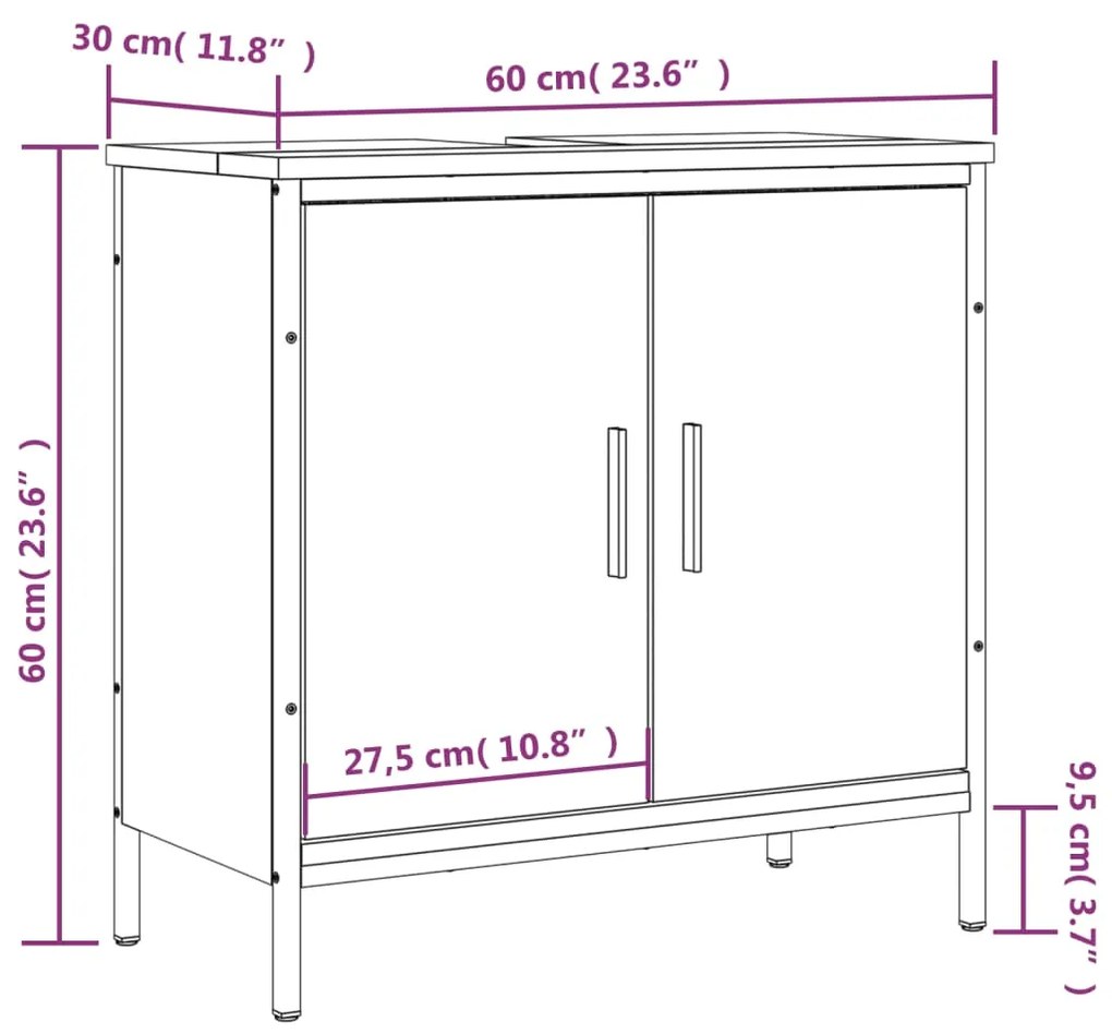 ΝΤΟΥΛΑΠΙ ΝΙΠΤΗΡΑ ΜΠΑΝΙΟΥ ΓΚΡΙ SONOMA 60X30X60 ΕΚ. ΕΠΕΞ. ΞΥΛΟ 842449