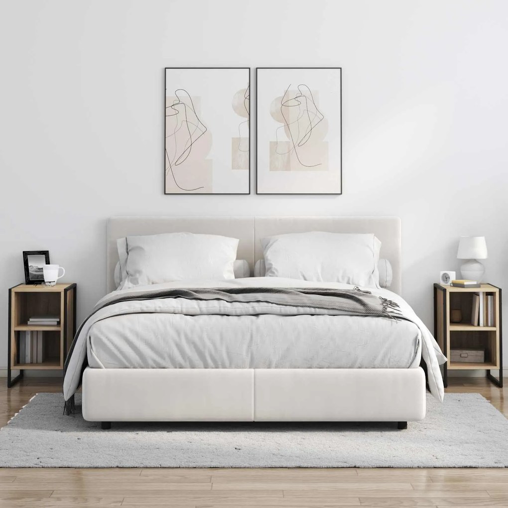 vidaXL Κομοδίνο 2 pcs Σονόμα 39.5 x 30 x 50 εκ Επεξεργασμένο ξύλο