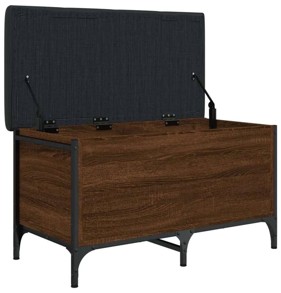 vidaXL Παγκάκι Αποθήκευσης Καφέ Δρυς 82x42x45 εκ. από Επεξ. Ξύλο