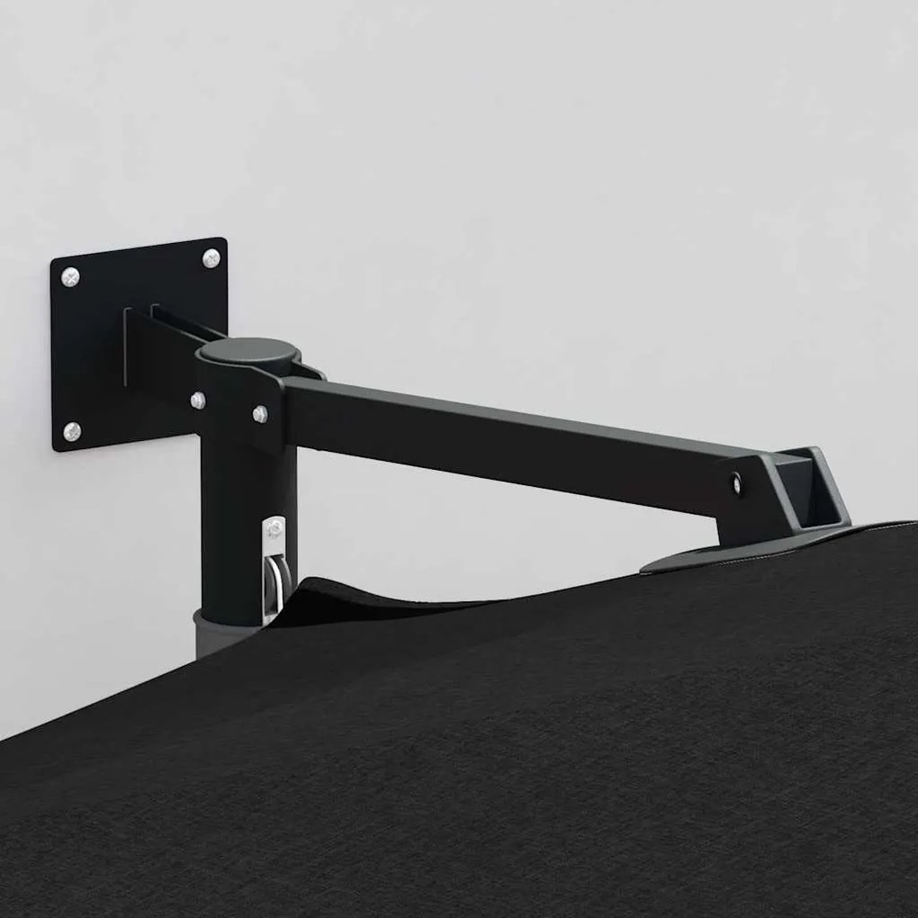 vidaXL Ομπρέλα Κήπου Μαύρο 248 x 248 x 148 εκ Πολυεστέρας, Χάλυβας