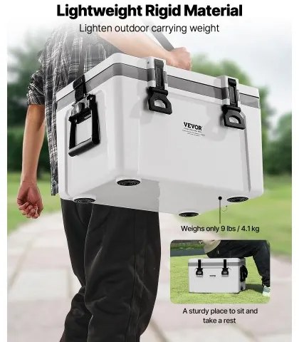 VEVOR Portable Cooler 26 QT Insulated Cooler 38 Can Capacity with Handles Strap