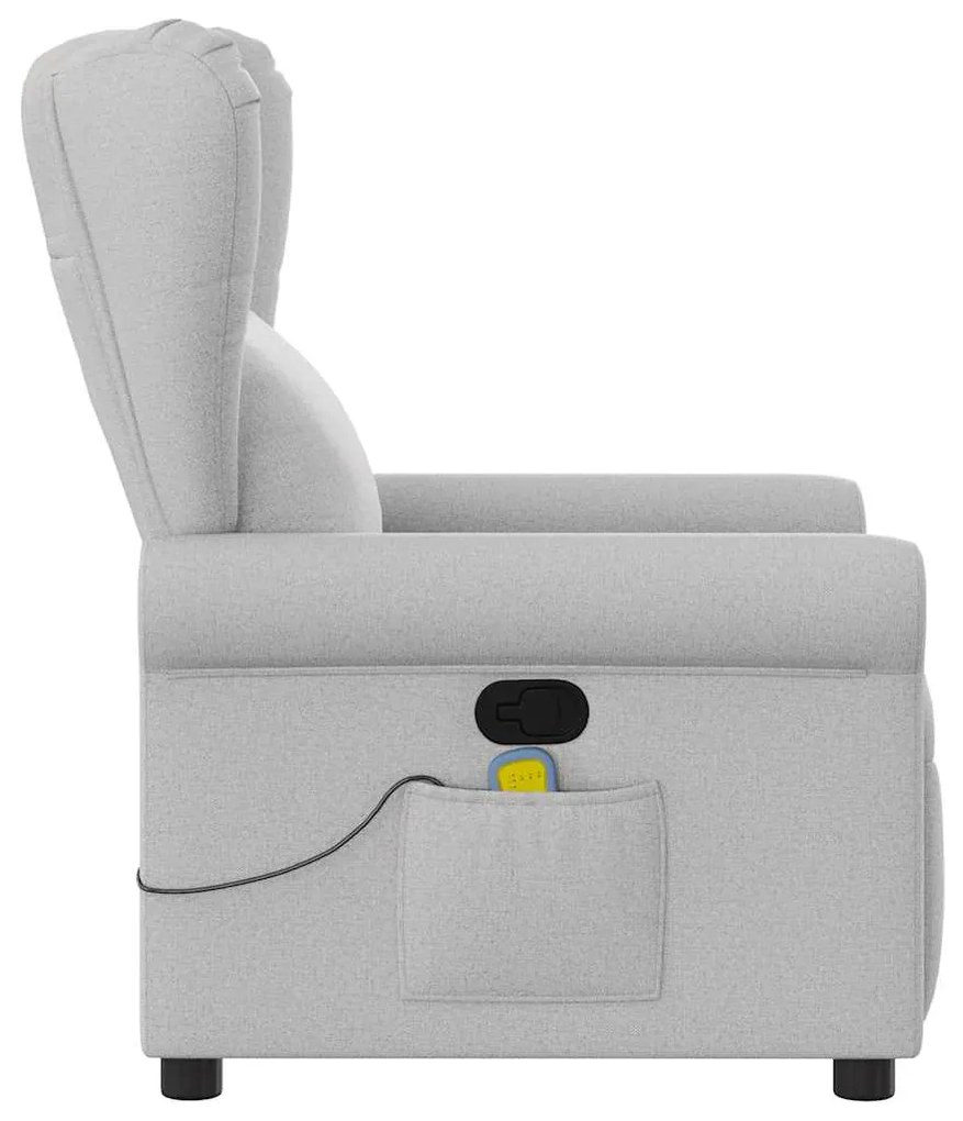 vidaXL καρέκλα ανάκλισης μασάζ Cloud Grey Fabric