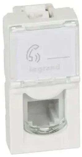 Πρίζα τηλεφώνου RJ11 4 επαφών - 1 στοιχείου Mosaic Legrand-78730-Λευκό 078730