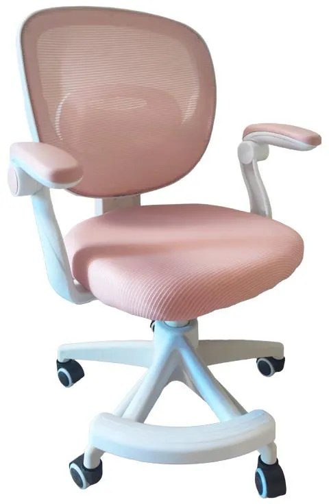 Καρέκλα γραφείου παδική Bernu ύφασμα mesh σε ροζ απόχρωση 47x56x80-90εκ 47x56x90 εκ.