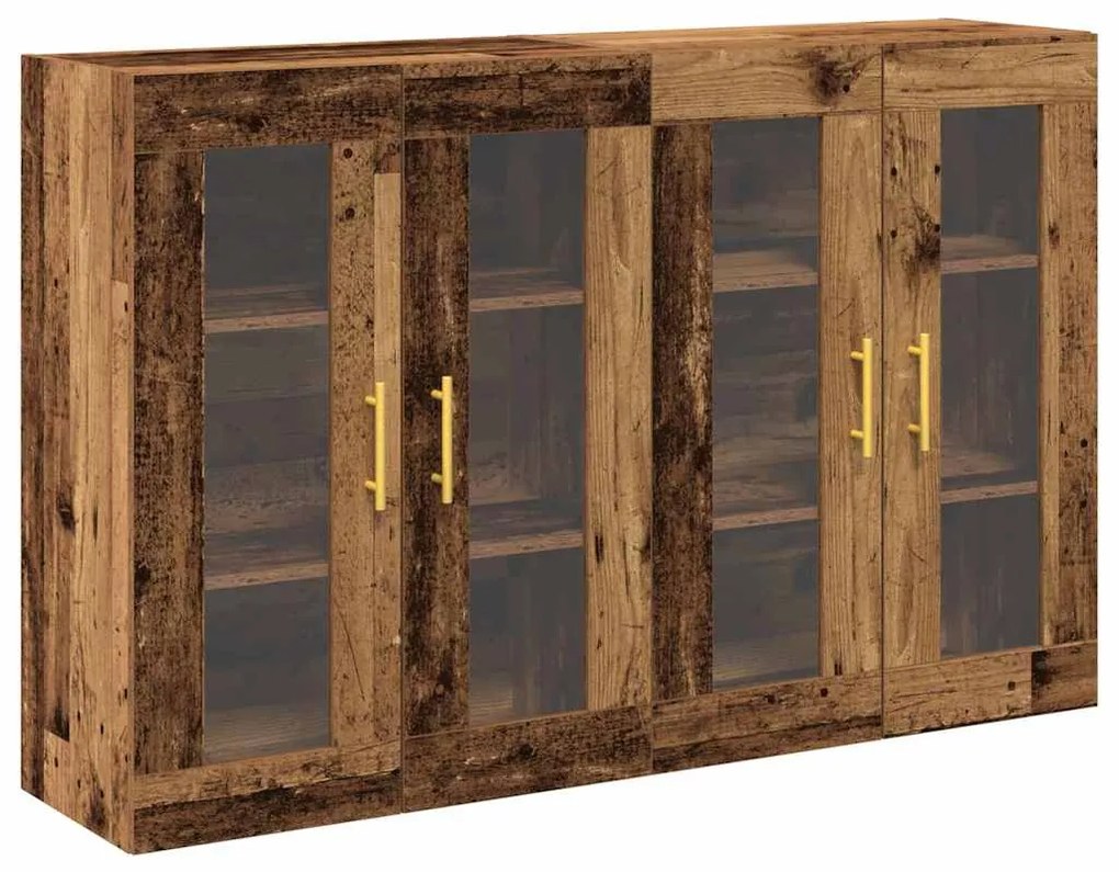 vidaXL Ντουλάπια Τοίχου 2 pcs Παλιό Ξύλο 69,5 x 34 x 90 εκ.