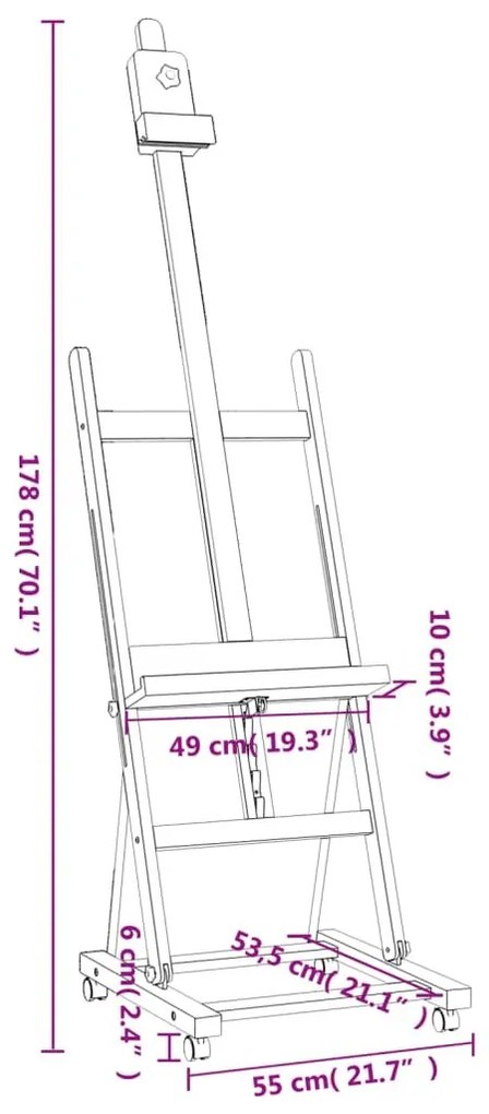 Καβαλέτο Επιδαπέδιο 55 x 53,5 x 178 εκ. από Μασίφ Ξύλο Οξιάς