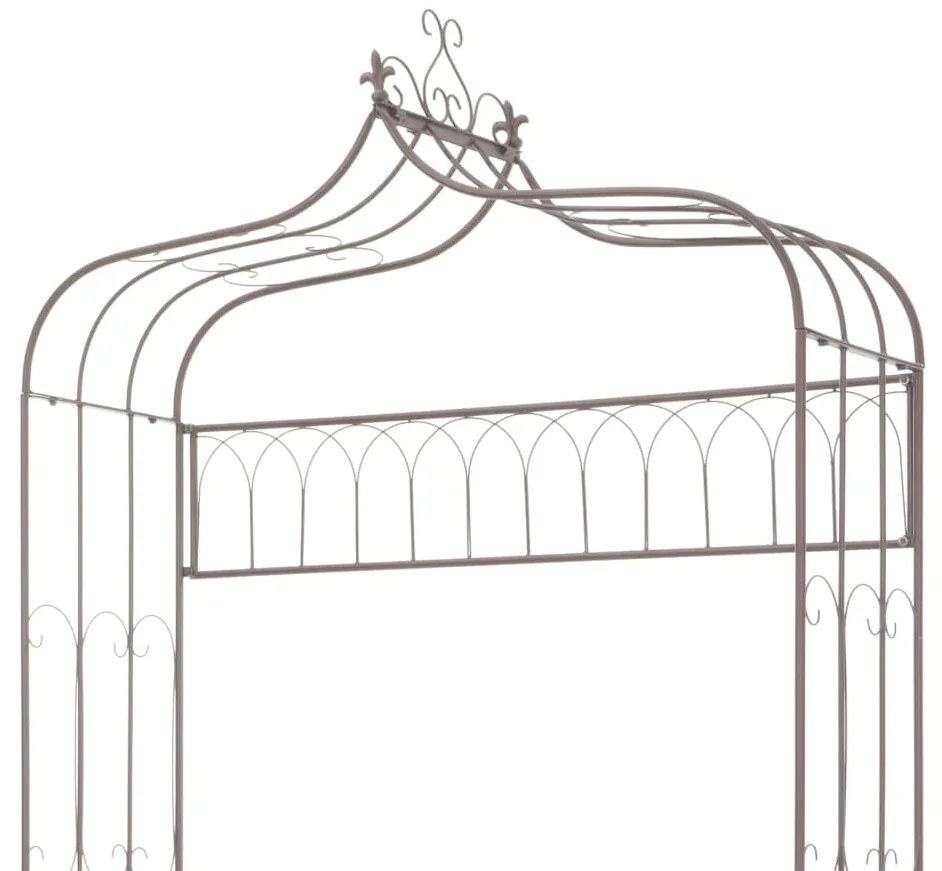 vidaXL Παγκάκι Κήπου Αντικέ Καφέ 122 εκ. Σιδερένιο