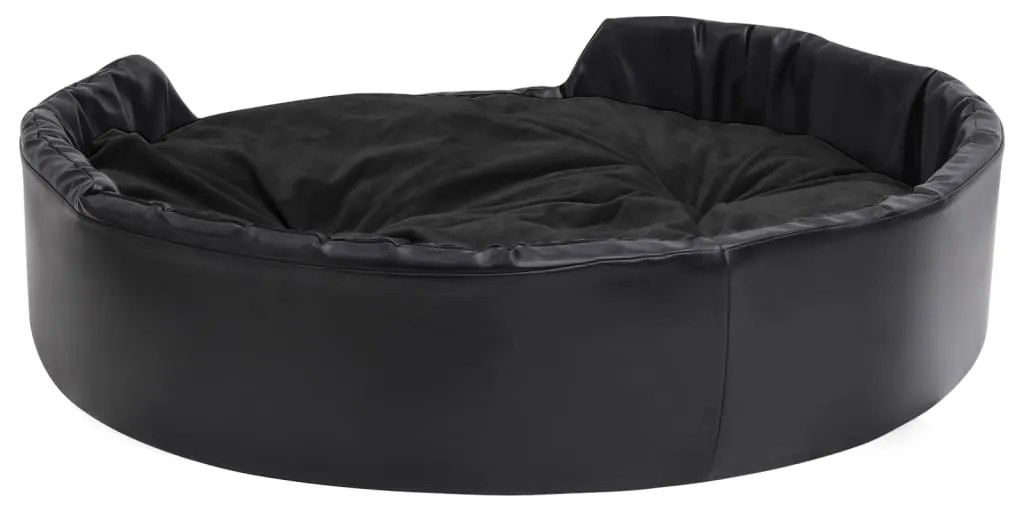 vidaXL Κρεβάτι Σκύλου Μαύρο 99 x 89 x 21 εκ. Βελουτέ/Συνθετικό Δέρμα