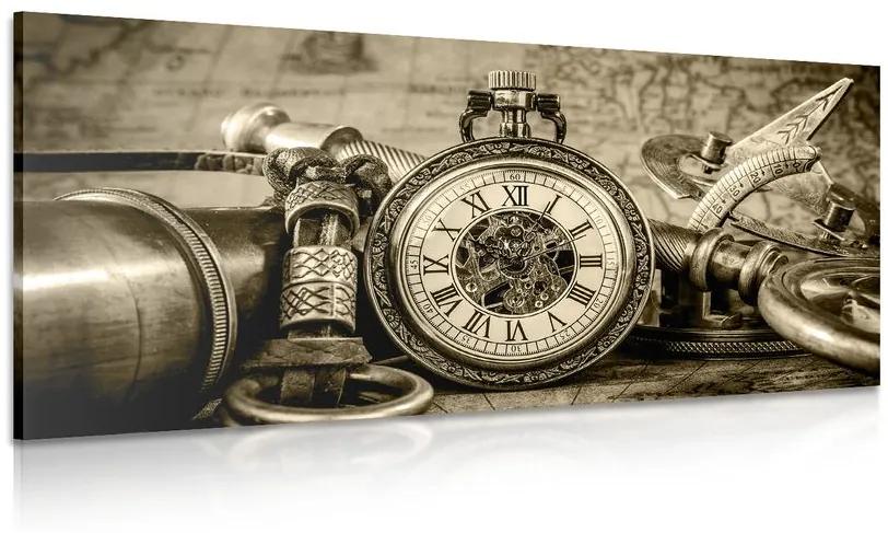 Ρολόι με εικόνα από το παρελθόν σε σχέδιο σέπια