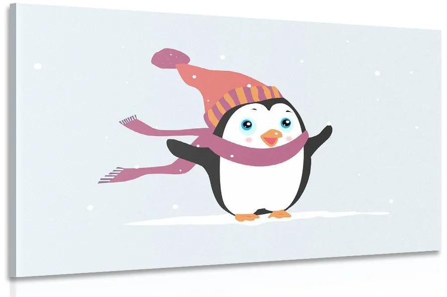 Εικόνα ενός χαριτωμένου πιγκουίνου με καπέλο - 120x80