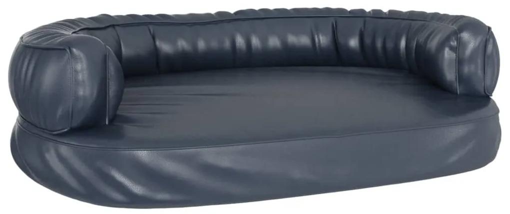 Εργονομικό Κρεβάτι Σκύλου Σκούρο Μπλε 88 x 65 εκ. Συνθετ. Δέρμα - Μπλε