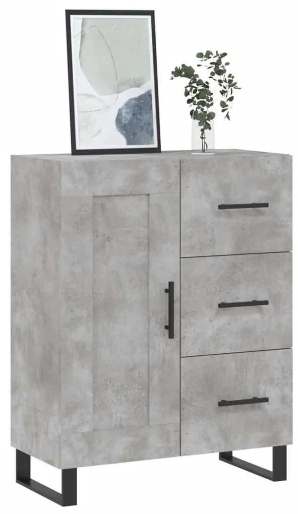 vidaXL Ντουλάπι Γκρι Σκυροδέματος 69,5x34x90 εκ. Επεξεργασμένο Ξύλο