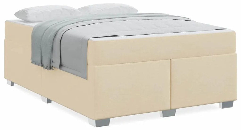 vidaXL Σκελετός Κρεβατιού Άλλο Κρεμ 140 x 200 cm ύφασμα