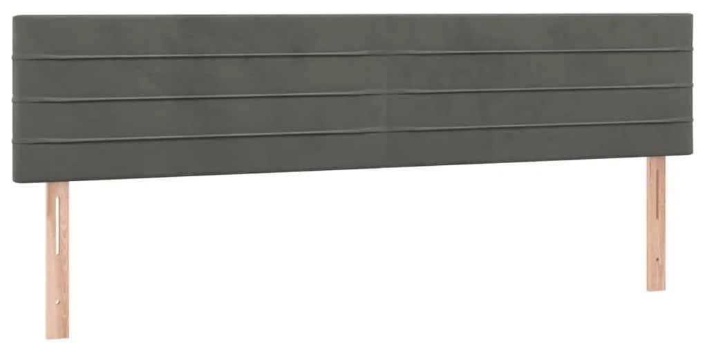 vidaXL Κεφαλάρι Κρεβατιού LED Σκούρο Γκρι 180x5x78/88 εκ. Βελούδινο