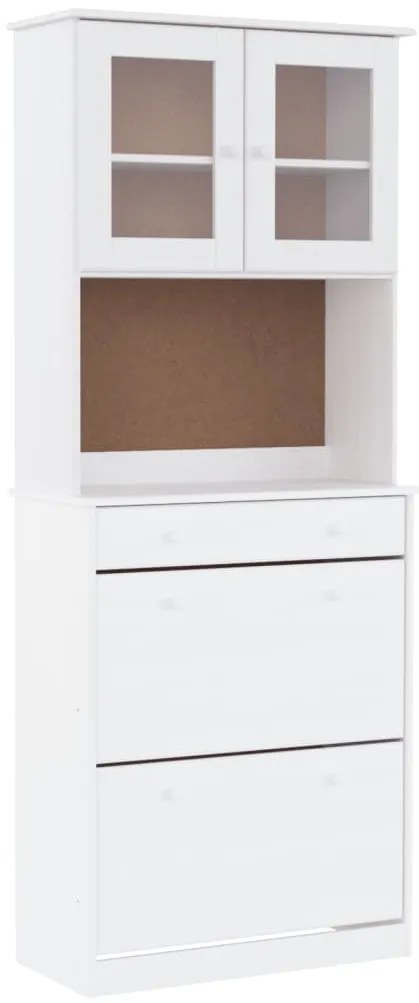 vidaXL Ντουλάπι ALTA Λευκό 77 x 35 x 188 εκ. από Μασίφ Ξύλο Πεύκου