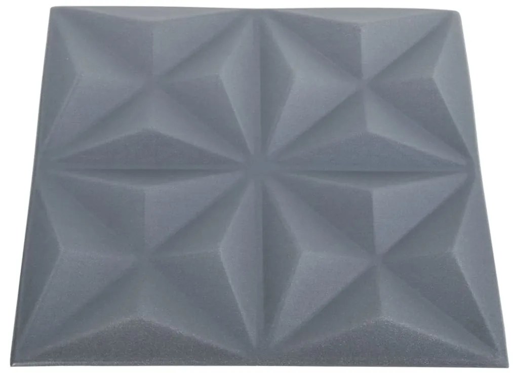 vidaXL Πάνελ Τοίχου 3D 24 τεμ. Γκρι Origami 50 x 50 εκ. 6 μ²
