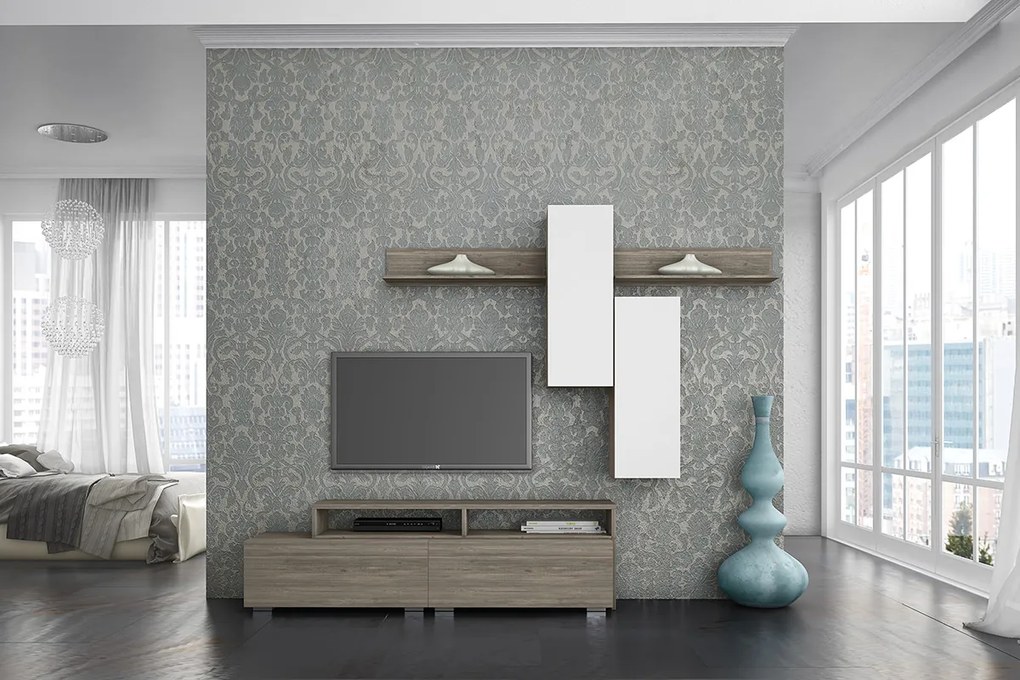 Σύνθεση σαλονιού "SMART 3D" σε χρώμα σταχτί-λευκό