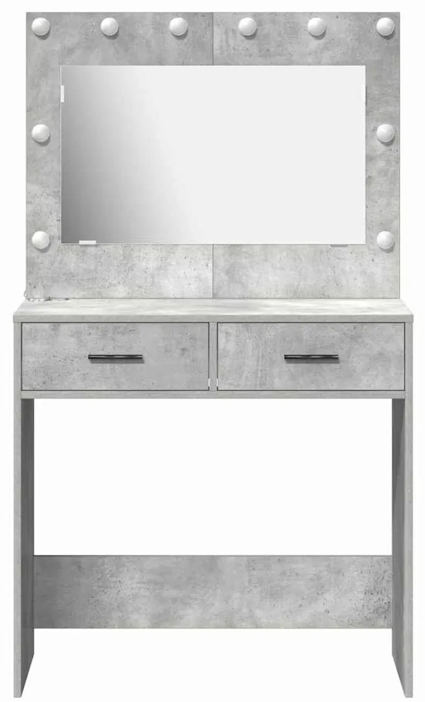 vidaXL Κομοδίνο με συρτάρι Γκρι σκυροδέματος 78.5 x 41 x 135 εκ