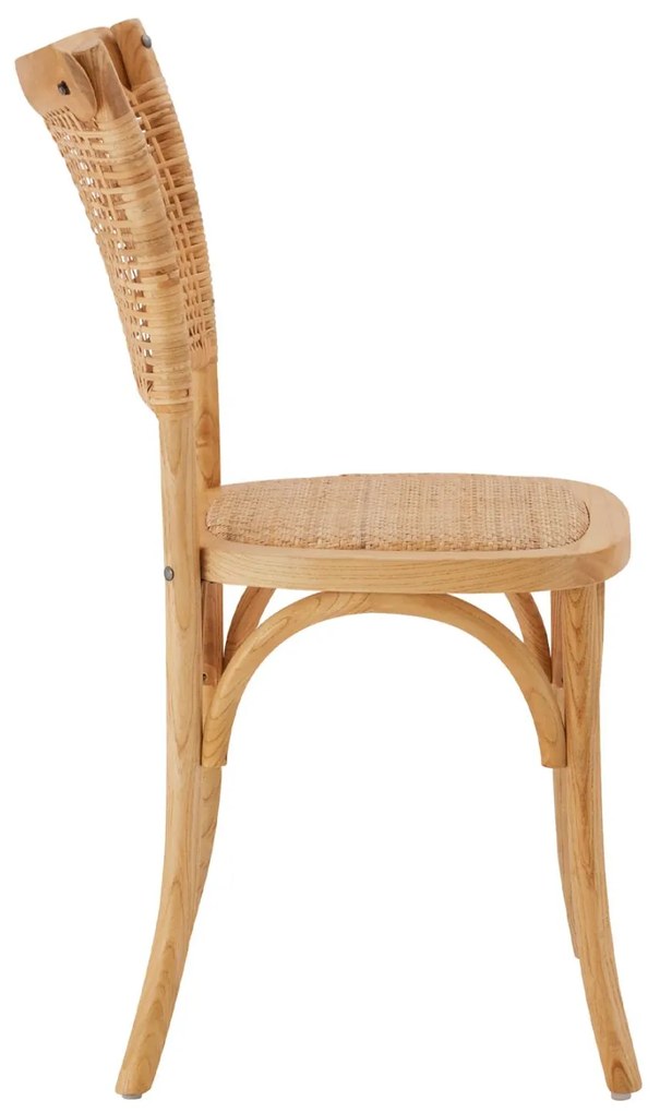 Καρέκλα LIBERTY Ξύλινη με Πλέξη Rattan σε Φυσικό 49x54x89εκ. 49x54x89 εκ.
