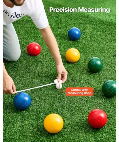 VEVOR Bocce Ball Set Bocce Ball Game Set 107 mm 8 Resin Balls 4 Colors for Beach