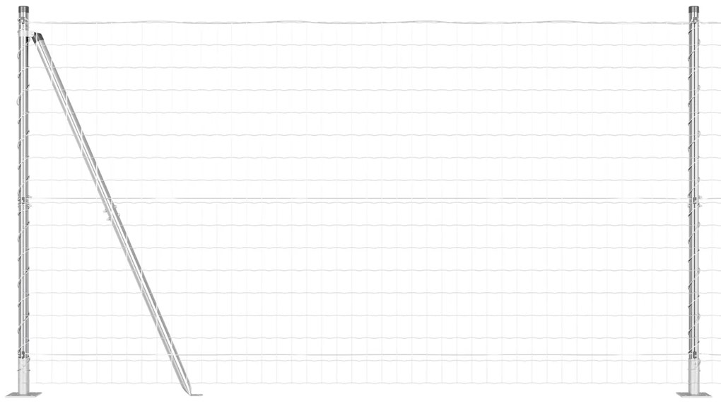vidaXL Euro Fence με 7 Φλαγγισμένους Πόλους 1.2x10 μ Γαλβανισμένο Χάλυβα