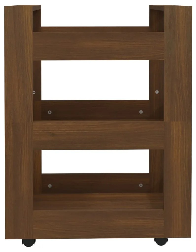 vidaXL Τρόλεϊ Κουζίνας Καφέ Δρυς 60x45x80 εκ. από Επεξεργασμένο Ξύλο