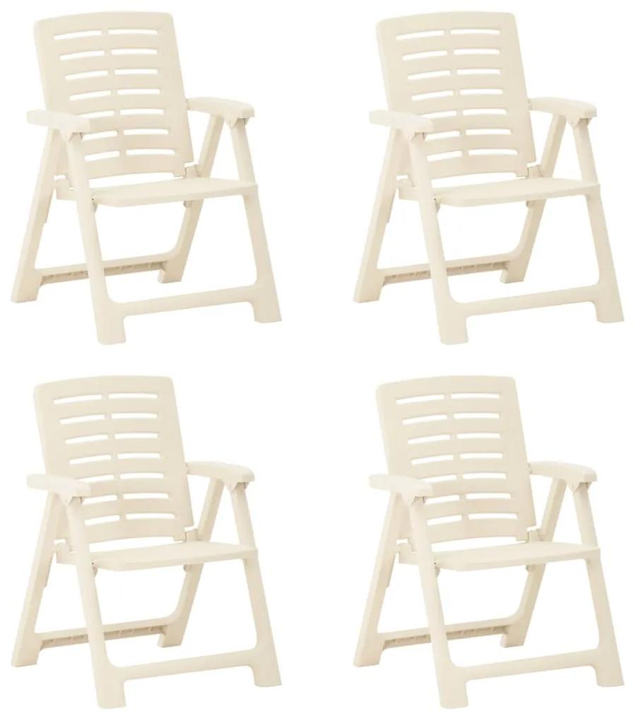 vidaXL Καρέκλες Κήπου 4 τεμ. Λευκές Πλαστικές