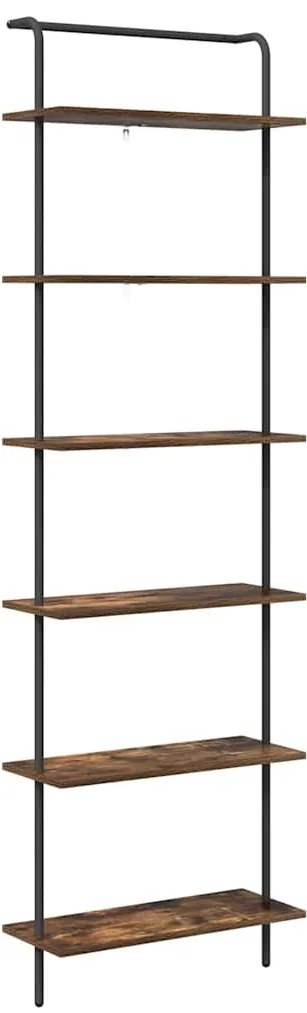vidaXL Ράφι Βιβλίων Καπνιστή δρυς 60 x 24 x 203 εκ Επεξεργασμένο ξύλο