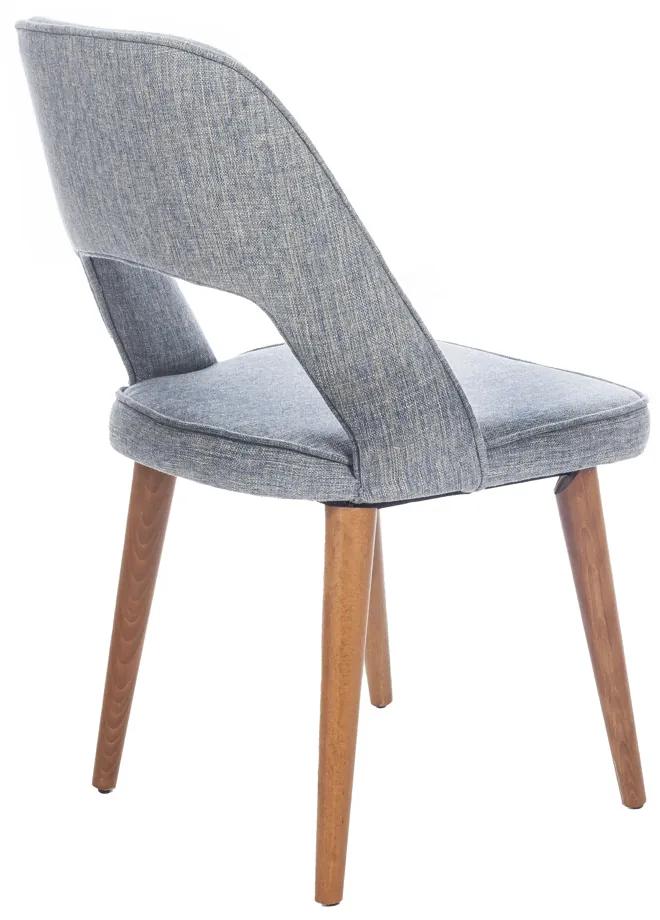 Artekko Liber Καρέκλα με Ξύλινο Καφέ Σκελετό και Γκρι Ύφασμα (48x60x92)cm