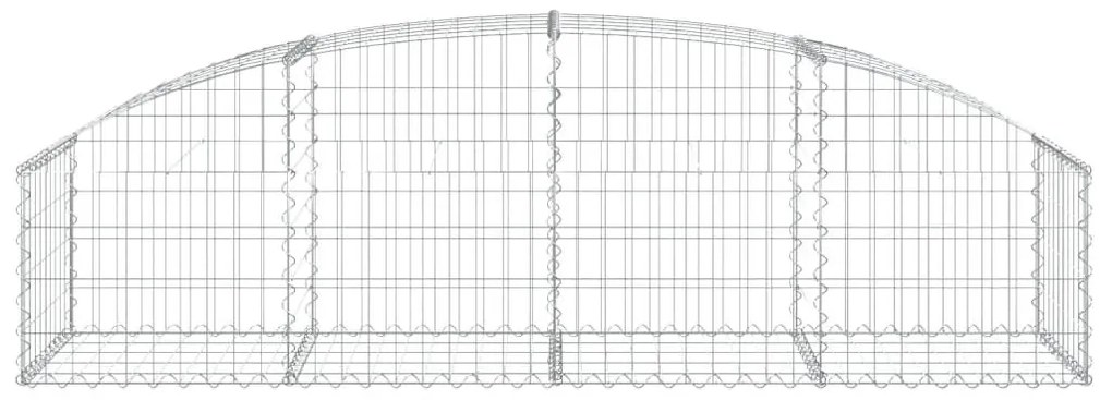 Συρματοκιβώτιο Τοξωτό 200x50x40/60εκ. από Γαλβανισμένο Χάλυβα - Ασήμι