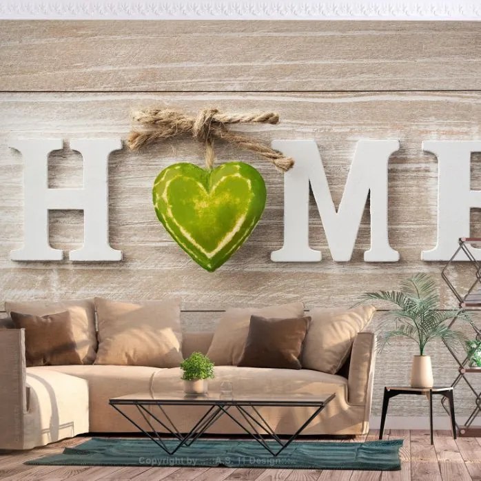 Αυτοκόλλητη φωτοταπετσαρία - Home Heart (Green) - 196x140