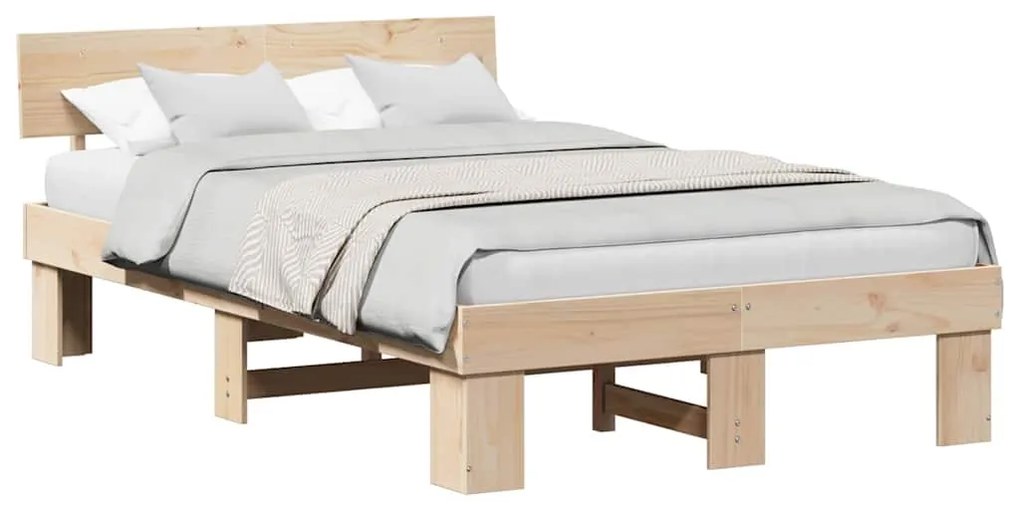 vidaXL Σκελετός Κρεβατιού Καφέ 120 x 200 cm Μασίφ ξύλο πεύκου