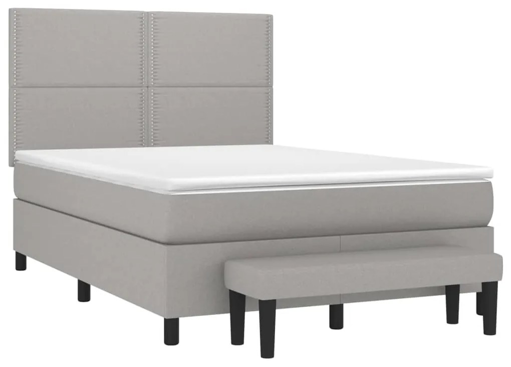 ΚΡΕΒΑΤΙ BOXSPRING ΜΕ ΣΤΡΩΜΑ ΑΝΟΙΧΤΟ ΓΚΡΙ 140X200 ΕΚ. ΥΦΑΣΜΑΤΙΝΟ 3136517