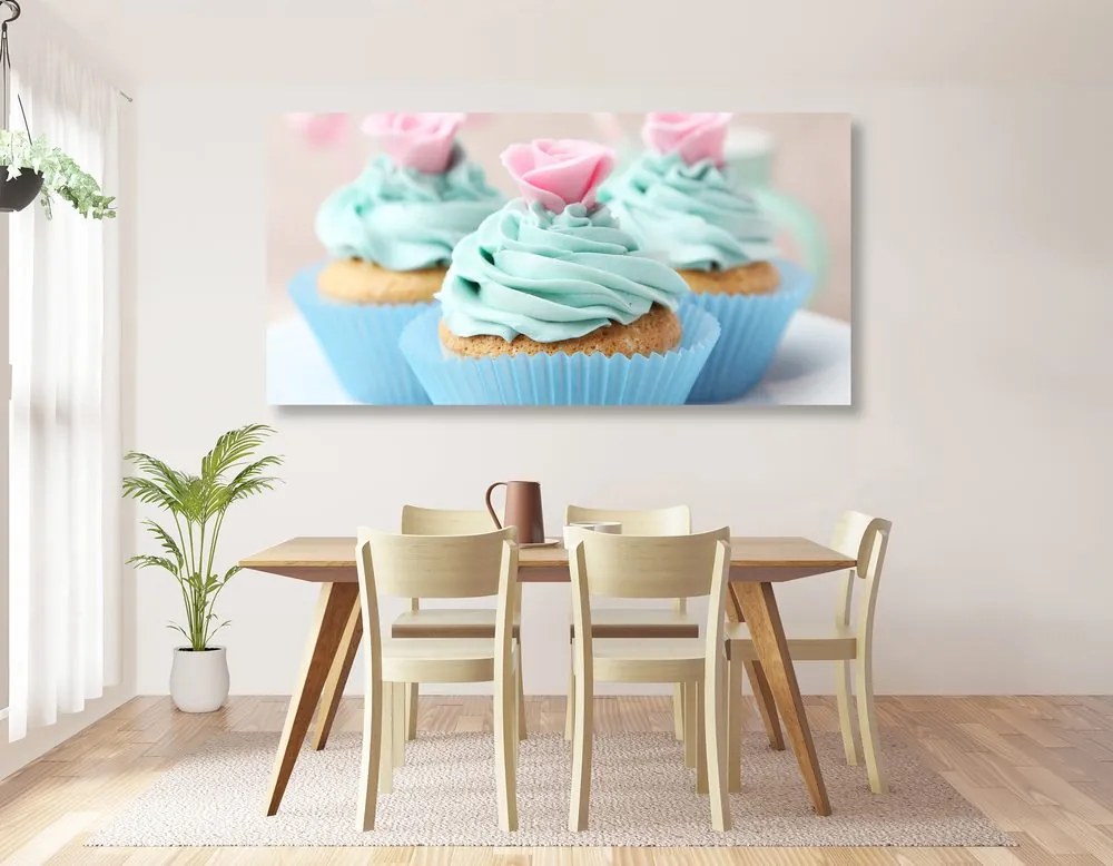 Εικόνα από πολύχρωμα γλυκά cupcakes - 120x60