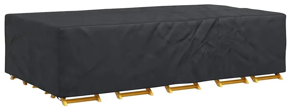 vidaXL Κάλυμμα επίπλων εξωτερικού χώρου Μαύρο 305 x 190 x 85 εκ. 210D