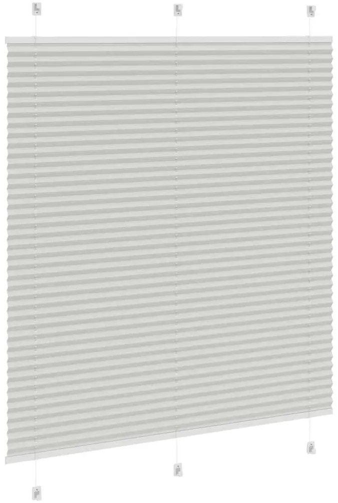 vidaXL Πλισέ περσίδα ανοιχτό γκρι 115x150 cm Πλάτος υφάσματος 114,4 cm