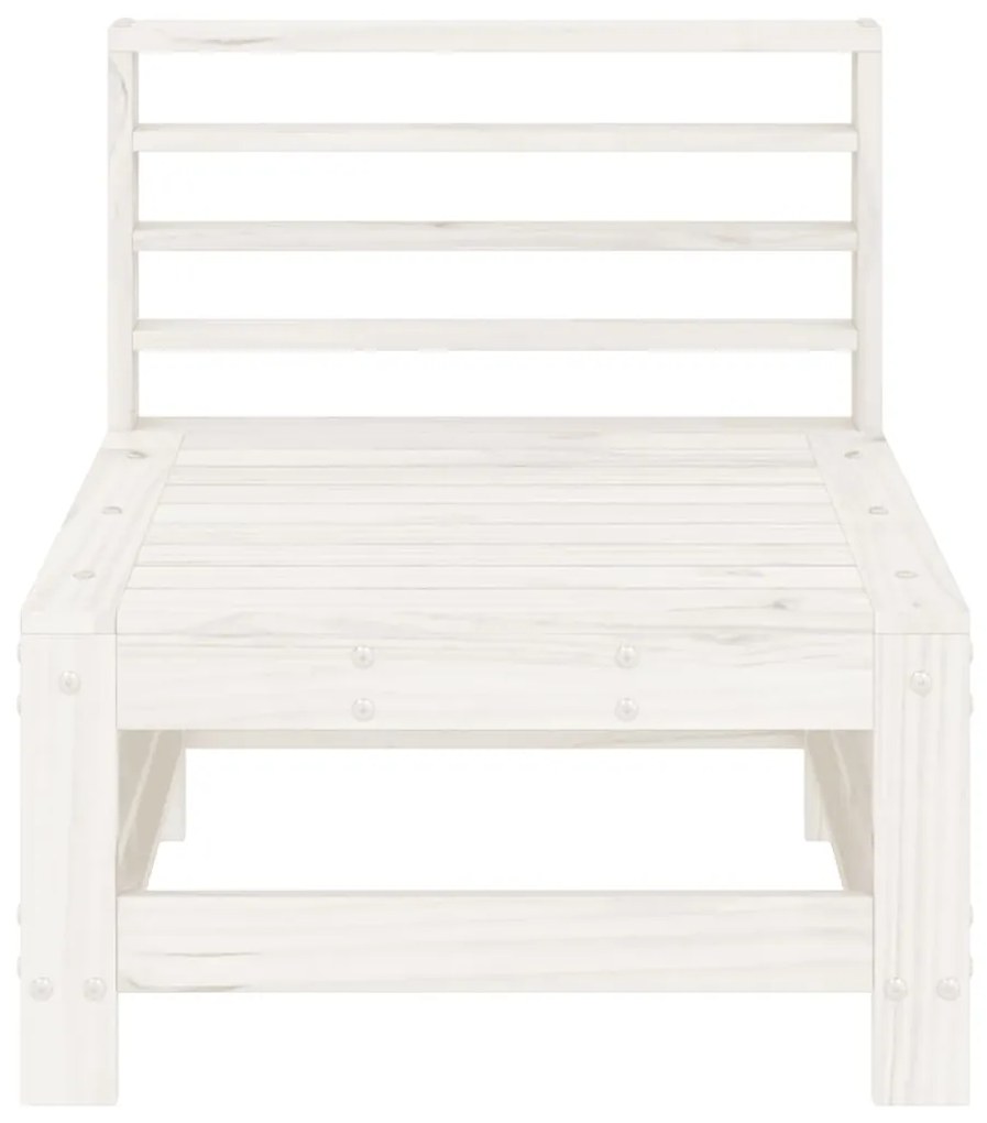 vidaXL Καναπέδες Κήπου Μεσαίοι 2 τεμ. Λευκοί από Μασίφ Ξύλο Πεύκου