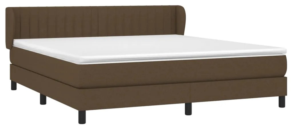 vidaXL Κρεβάτι Boxspring με Στρώμα Σκούρο Καφέ 180x200 εκ Υφασμάτινο