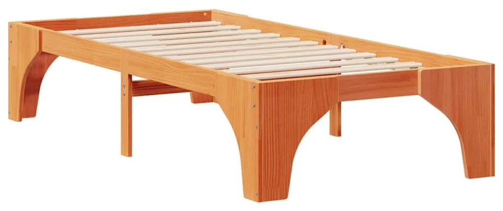 vidaXL Κρεβάτι δαπέδου Καφέ 80 x 200 cm Μασίφ ξύλο πεύκου