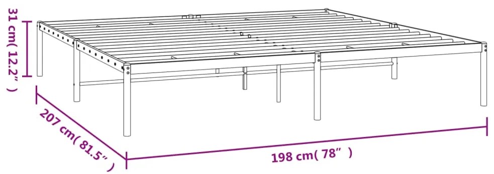 ΠΛΑΙΣΙΟ ΚΡΕΒΑΤΙΟΥ ΛΕΥΚΟ 193 X 203 ΕΚ. ΜΕΤΑΛΛΙΚΟ 350919