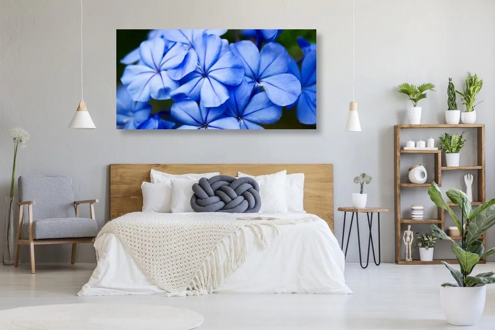 Εικόνα με γραφικά μπλε λουλούδια - 120x60