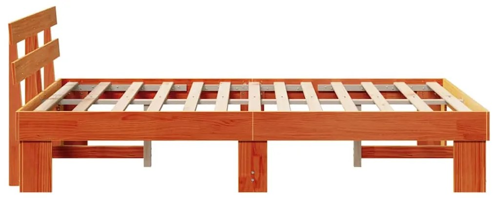 vidaXL Σκελετός Κρεβατιού με κεφαλάρι Καφέ 135 x 190 cm