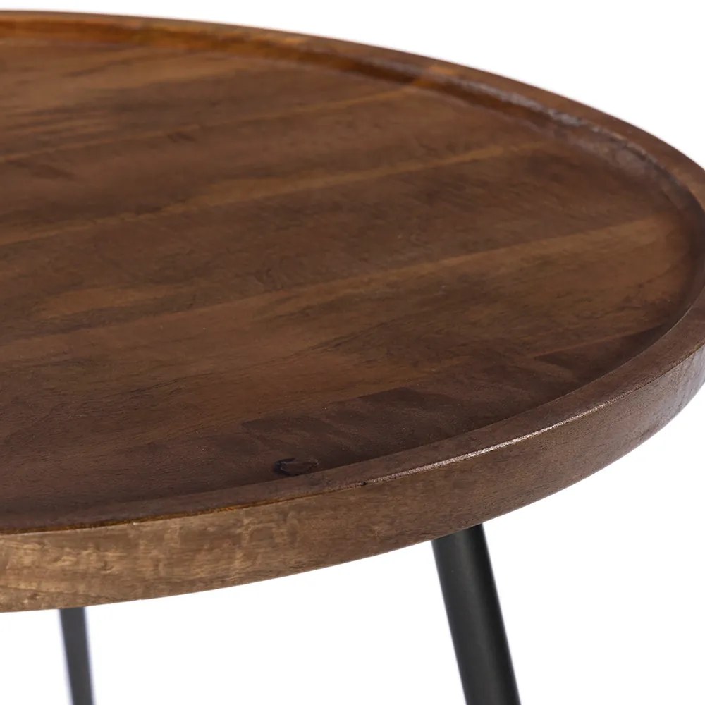 PENCIL 87 COFFEE TABLE ΦΥΣΙΚΟ ΜΑΥΡΟ 87x87xH45cm - 04-0956