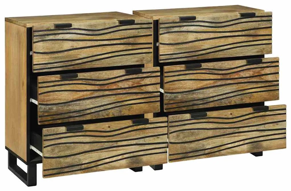 vidaXL Σετ Μπουφέδων με συρτάρι 2 pcs Φυσικό 60 x 33,5 x 75 εκ.