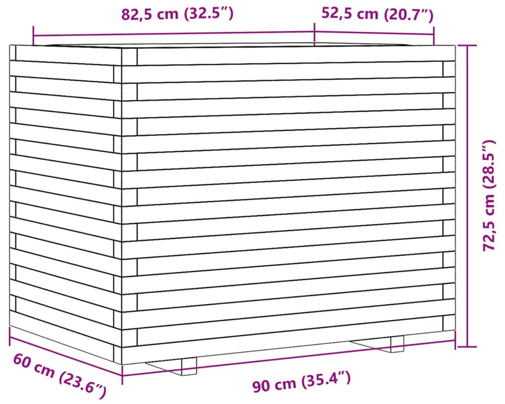 ΖΑΡΝΤΙΝΙΕΡΑ ΚΑΦΕ ΚΕΡΙΟΥ 90X60X72,5 ΕΚ. ΑΠΟ ΜΑΣΙΦ ΞΥΛΟ ΠΕΥΚΟΥ 3282606