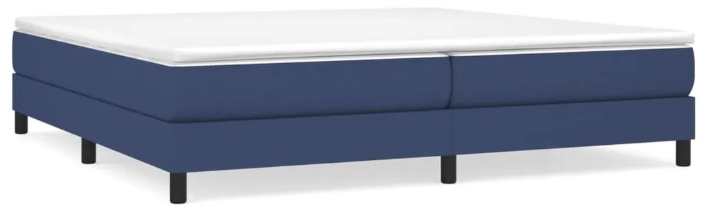 vidaXL Κρεβάτι Boxspring με Στρώμα Μπλε 200x200 εκ. Υφασμάτινο