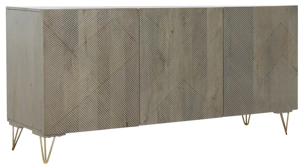 Σκευοθήκη DKD Home Decor   Γκρι Χρυσό Μέταλλο Ξύλο από Μάνγκο 160 x 45 x 75 cm