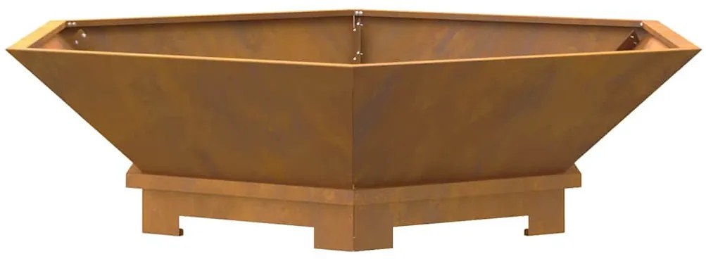 vidaXL Εστία Φωτιάς Εξαγωνική 100x100x28 εκ Ανθεκτικό Ατσάλι