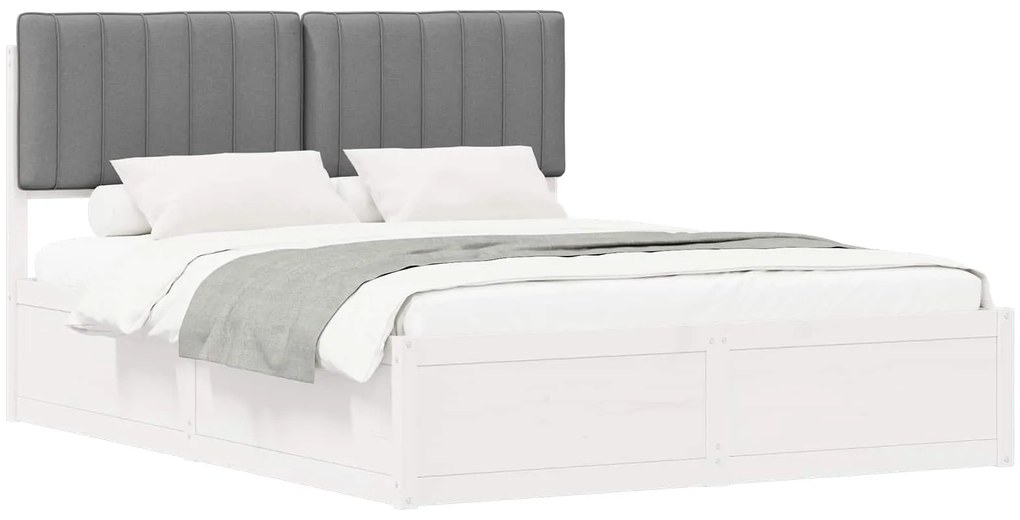 vidaXL Σκελετός Κρεβατιού με Επενδεδυμένο Κεφαλάρι Ανοιχτό γκρι